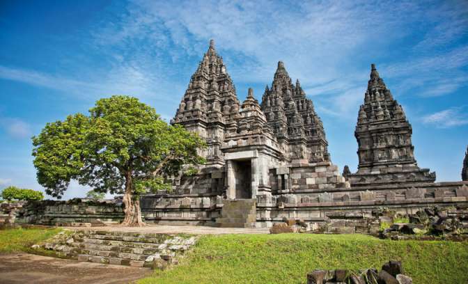 De Prambanan tempel in Java