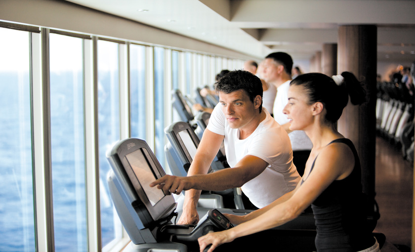 Het fitnesscentrum op de Norwegian Epic van NCL
