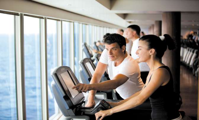 Het fitnesscentrum op de Norwegian Epic van NCL