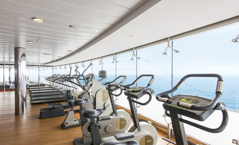 Fitnessapparatuur op de MSC Lirica