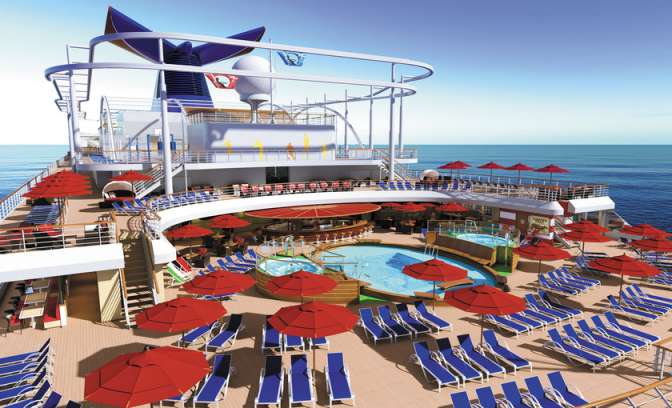 Zwembad aan dek van Carnival Vista