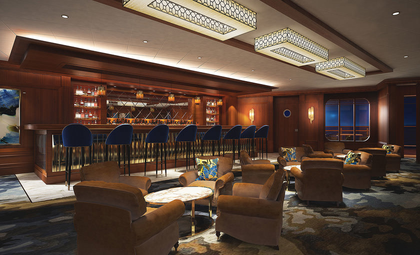 Maltings whiskey bar op de Norwegian Bliss
