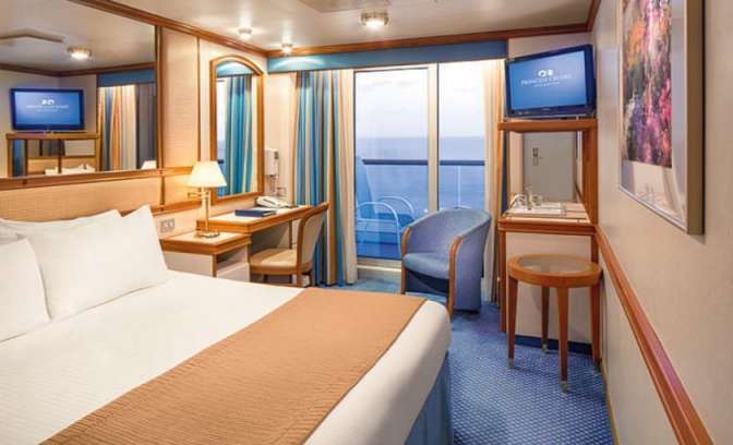 Een balkonhut op de Crown Princess van Princess Cruises