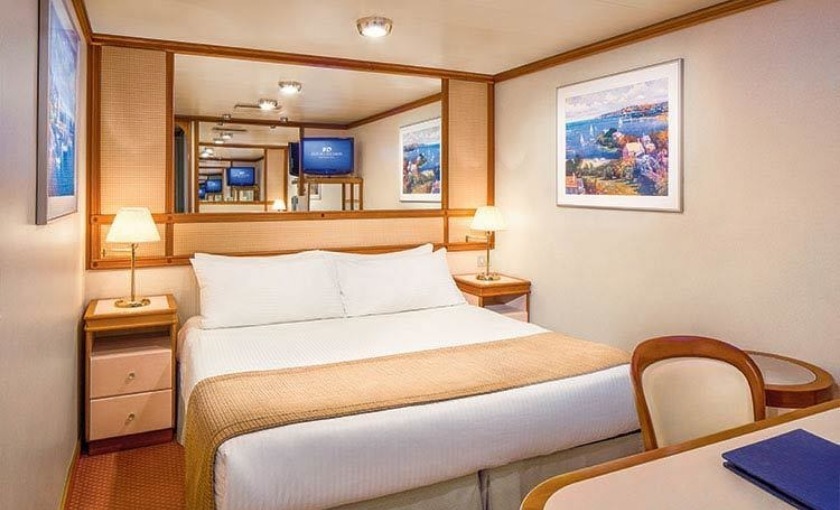 Een binnenhut op de Diamond Princess van Princess Cruises
